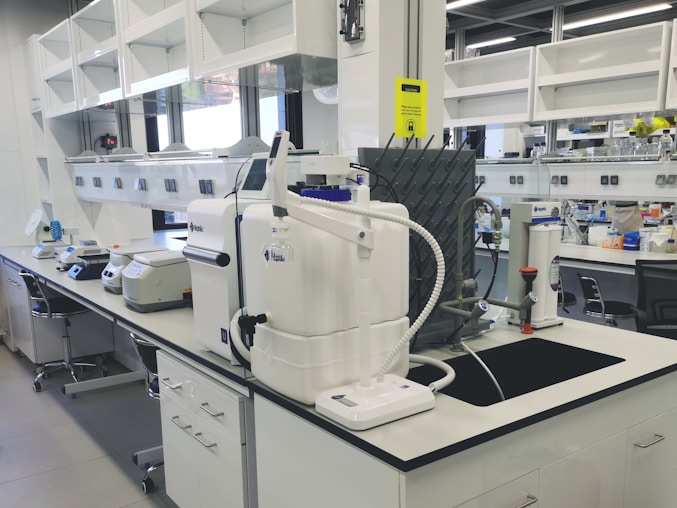 Modern laboratory setup with scientific instruments