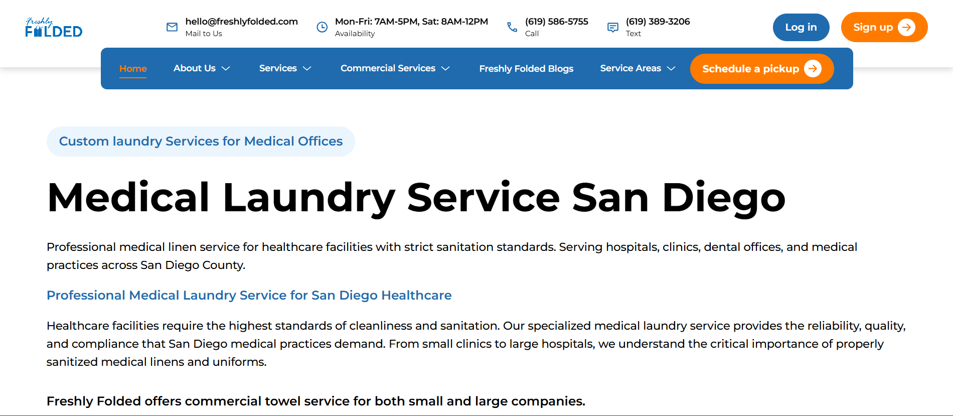Custom Laundry Services for Medical Offices – Call Now