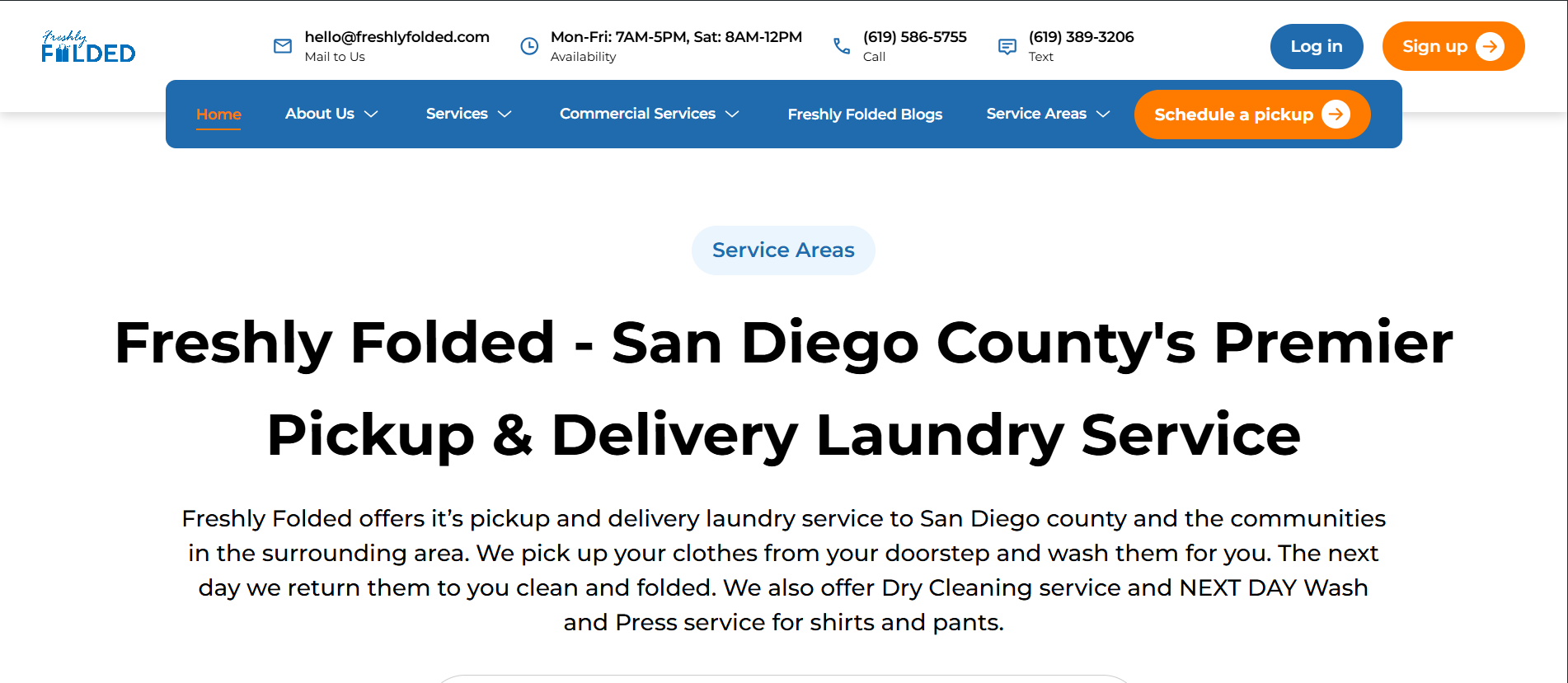 Reliable Freshly Folded Laundry in Your Neighborhood; Get Started Today