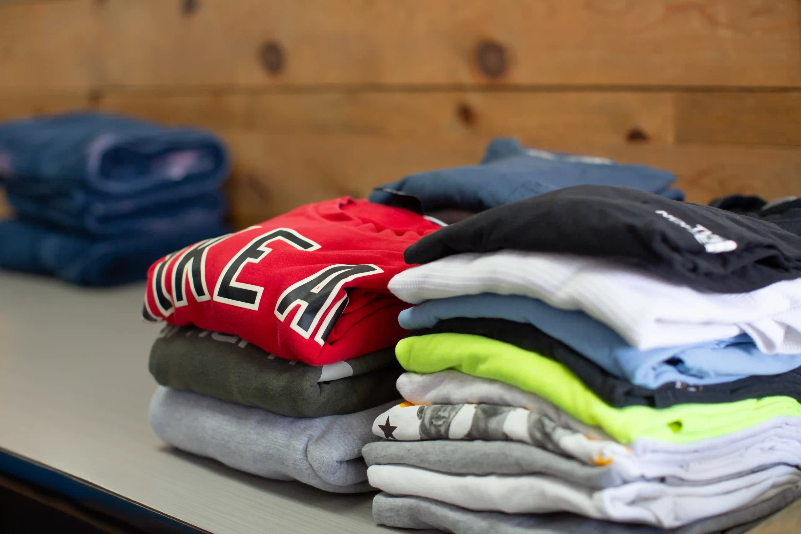 Neatly folded AirBnB laundry prepared for prompt delivery