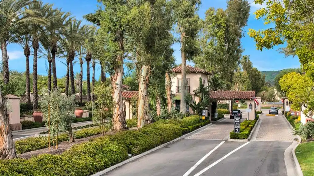 Commercial laundry service in North Park - a beautiful street with markings and trees