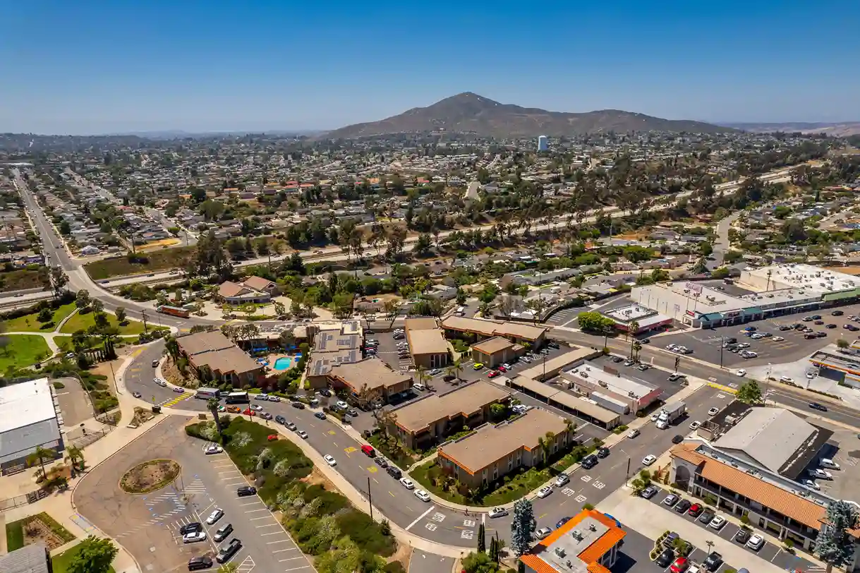 Laundry pickup and delivery in La Mesa -drone view