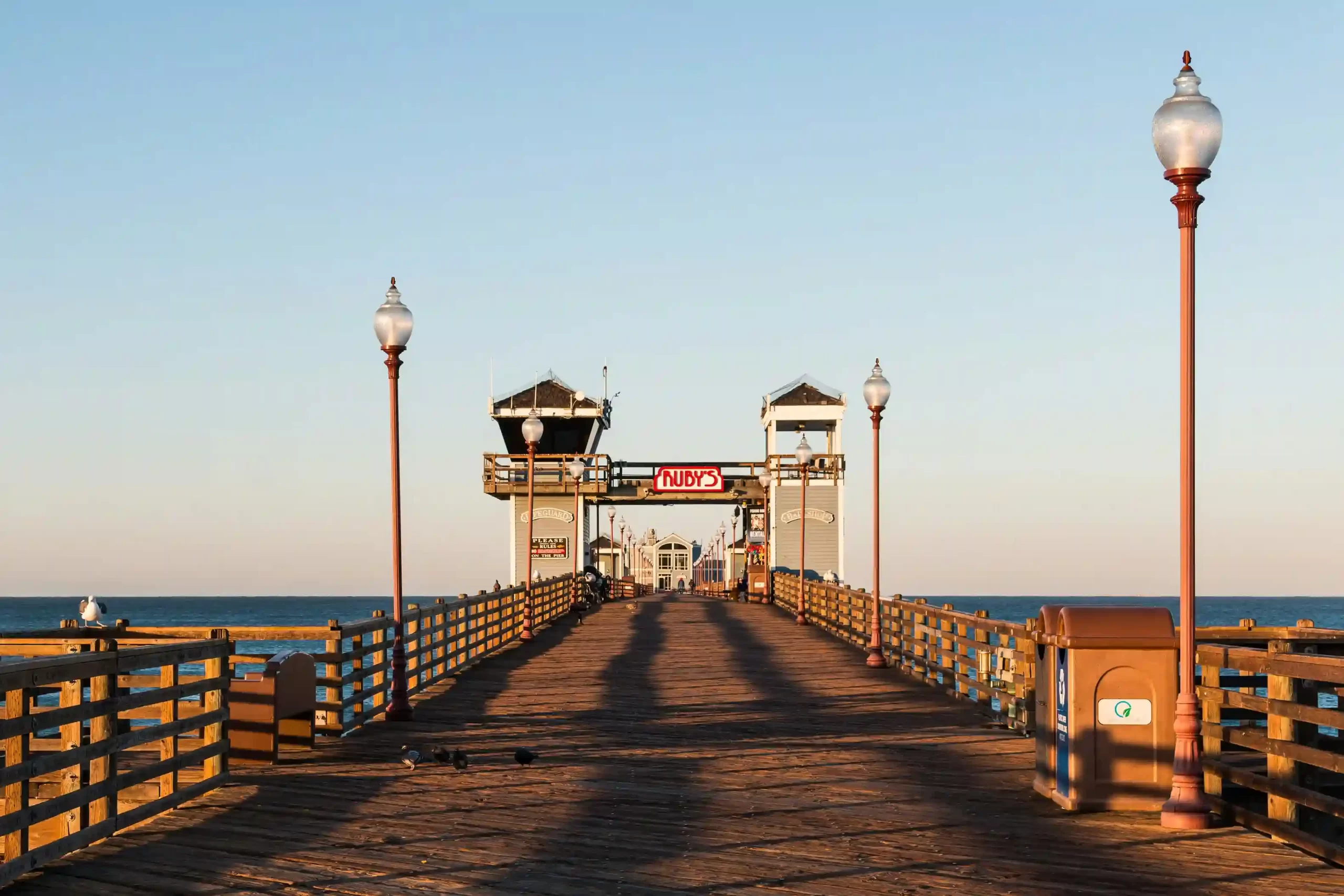 Laundry pickup and delivery in Oceanside - sunset on walkway