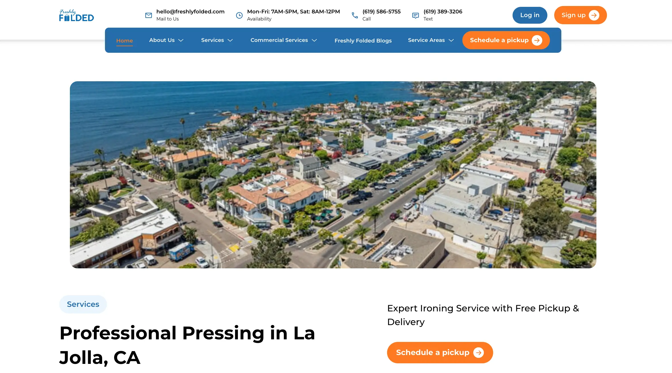 professional pressing in La Jolla