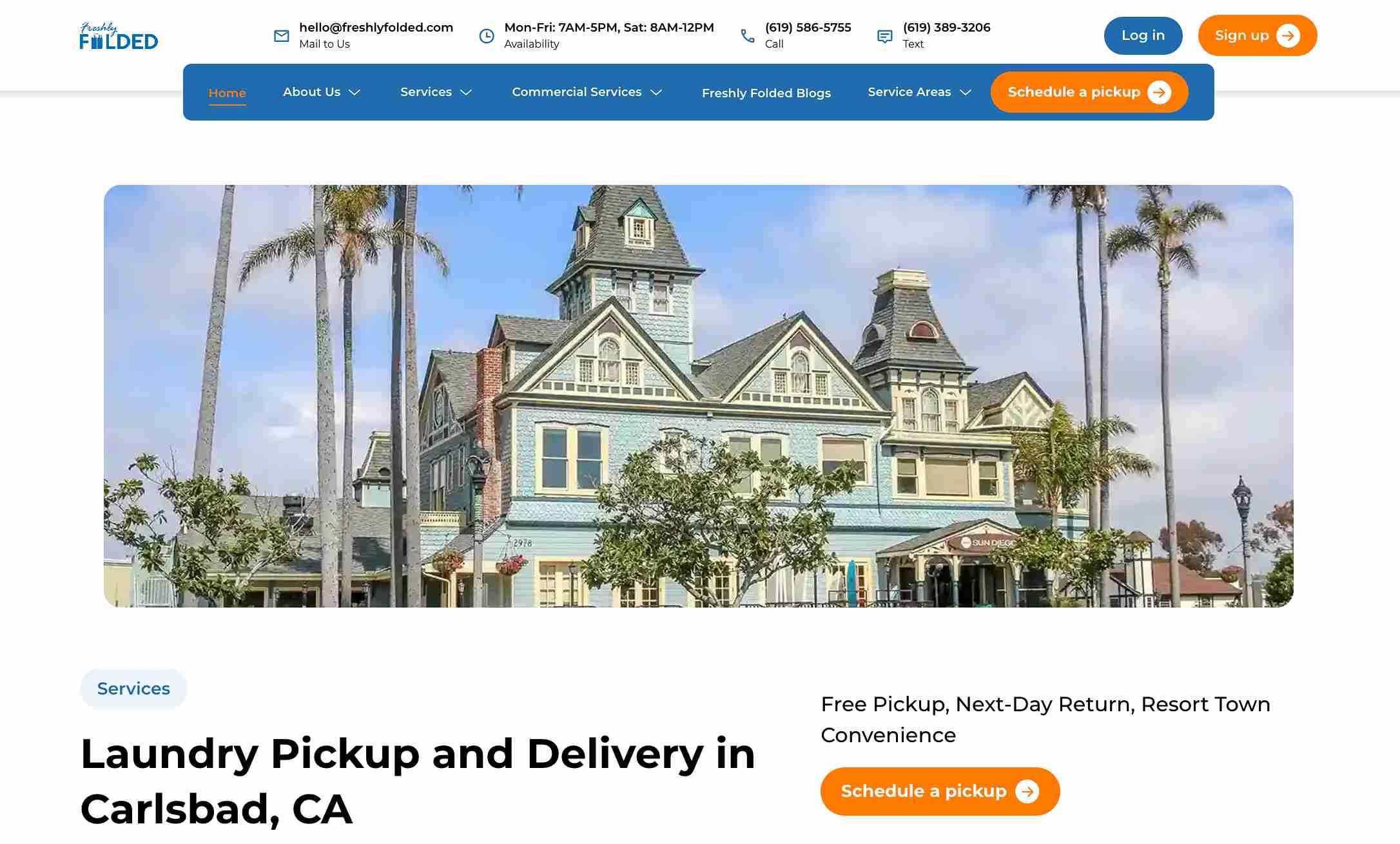 laundry pickup and delivery in Carlsbad