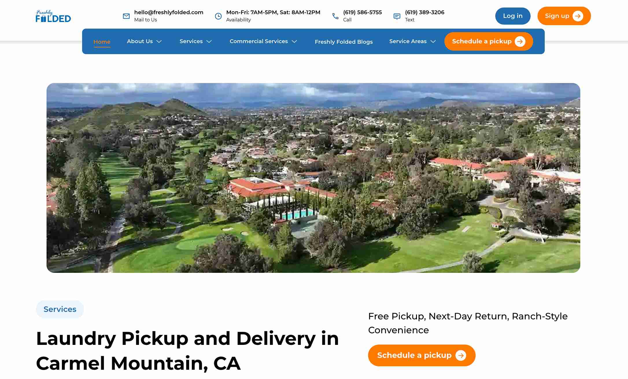 laundry pickup and delivery in Carmel Mountain