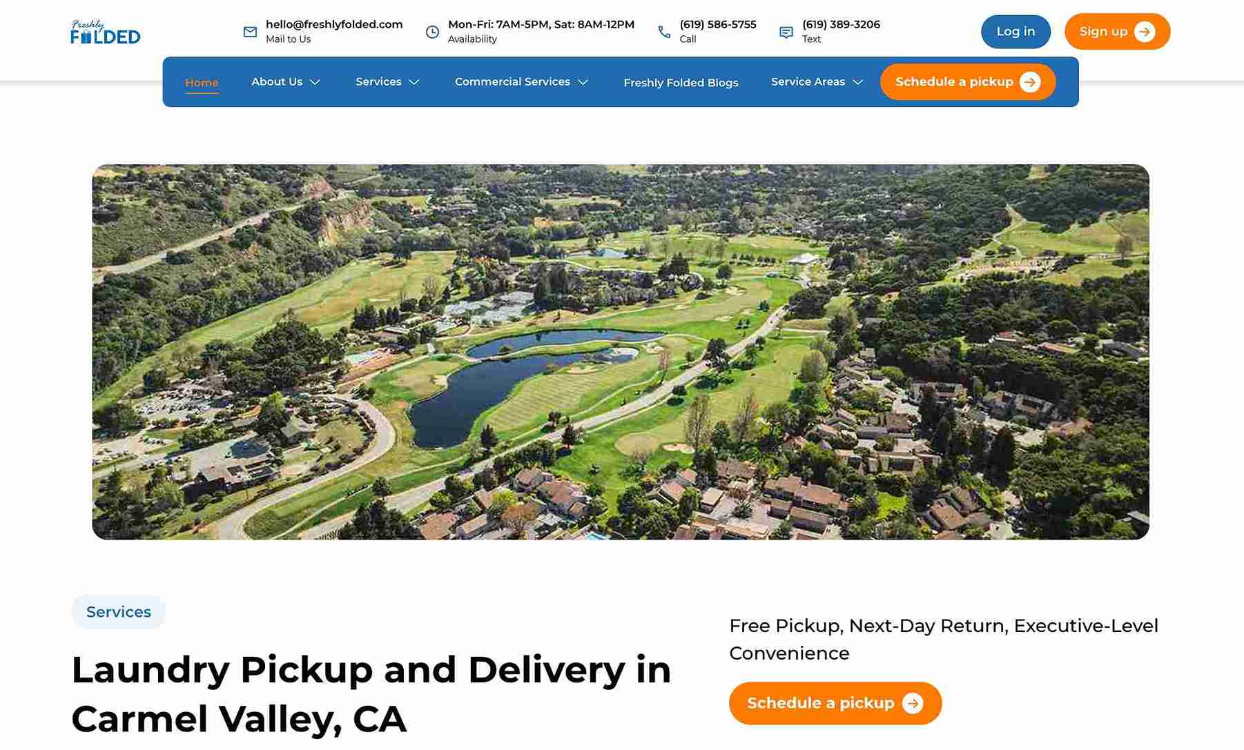 laundry pickup and delivery in Carmel Valley