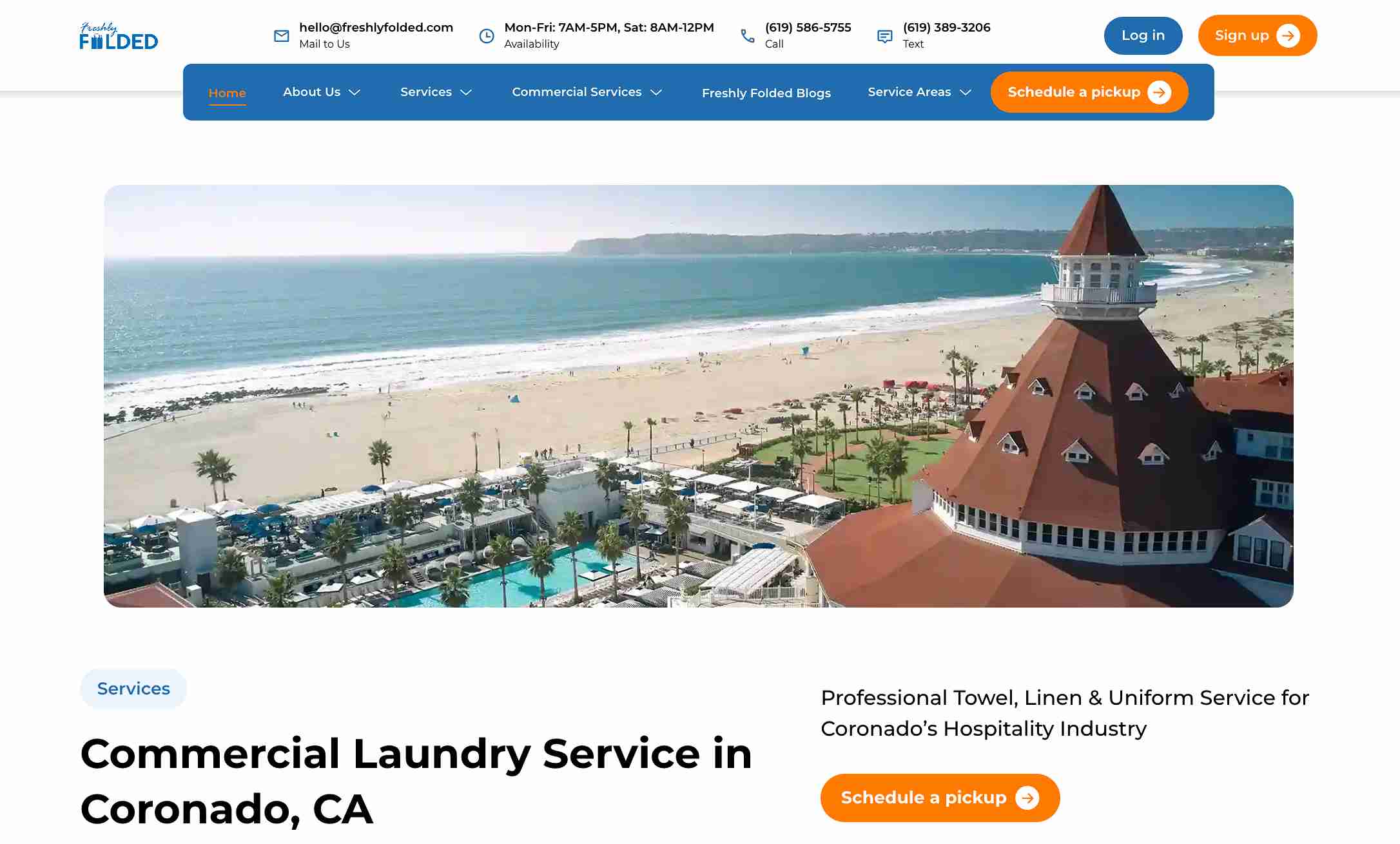 commercial laundry service in Coronado