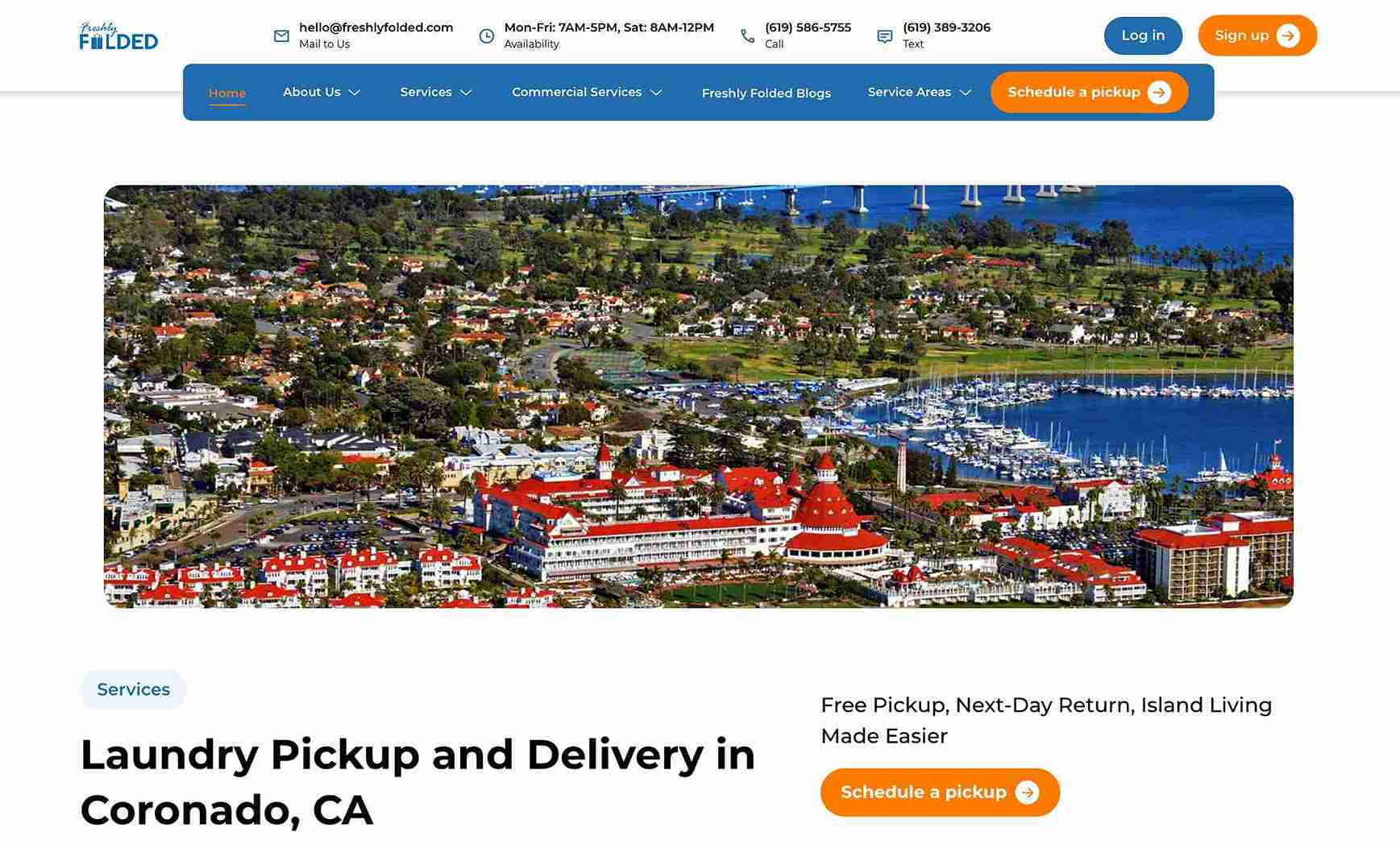 laundry pickup and delivery in Coronado