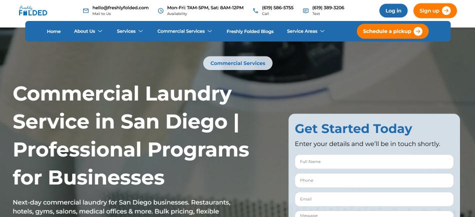 Commercial Laundry Service San Diego