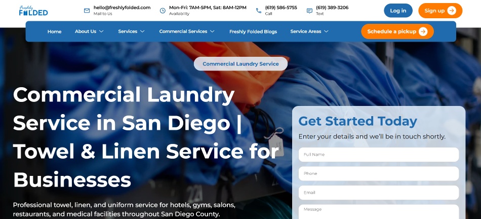 Commercial Laundry Service in San Diego