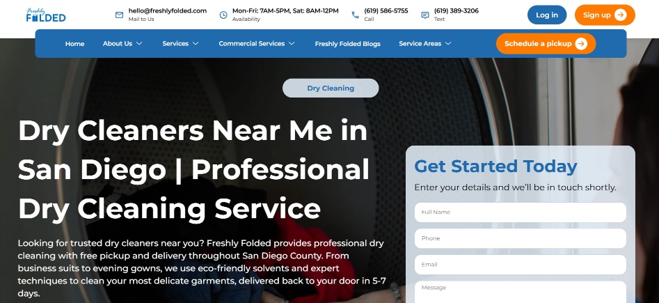 Dry Cleaning Service in San Diego