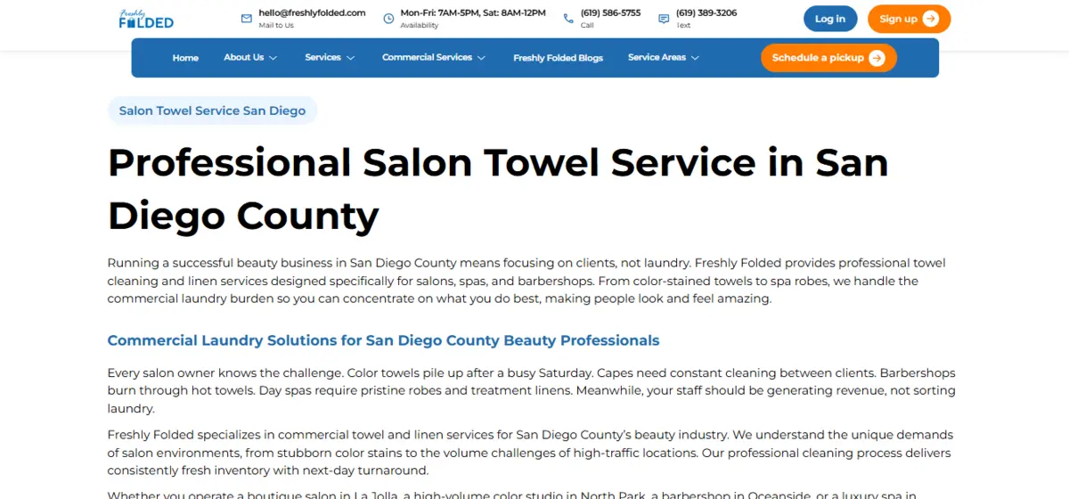 Professional Salon Towel Service in San Diego County