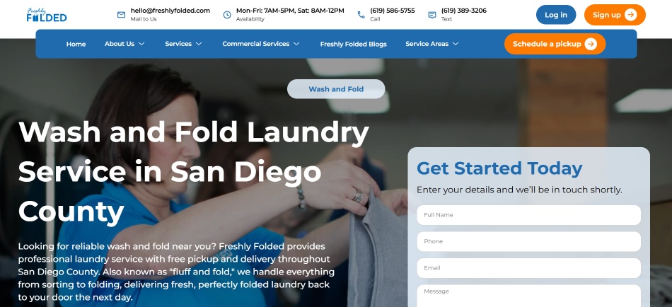 Wash and Fold Laundry Service in San Diego