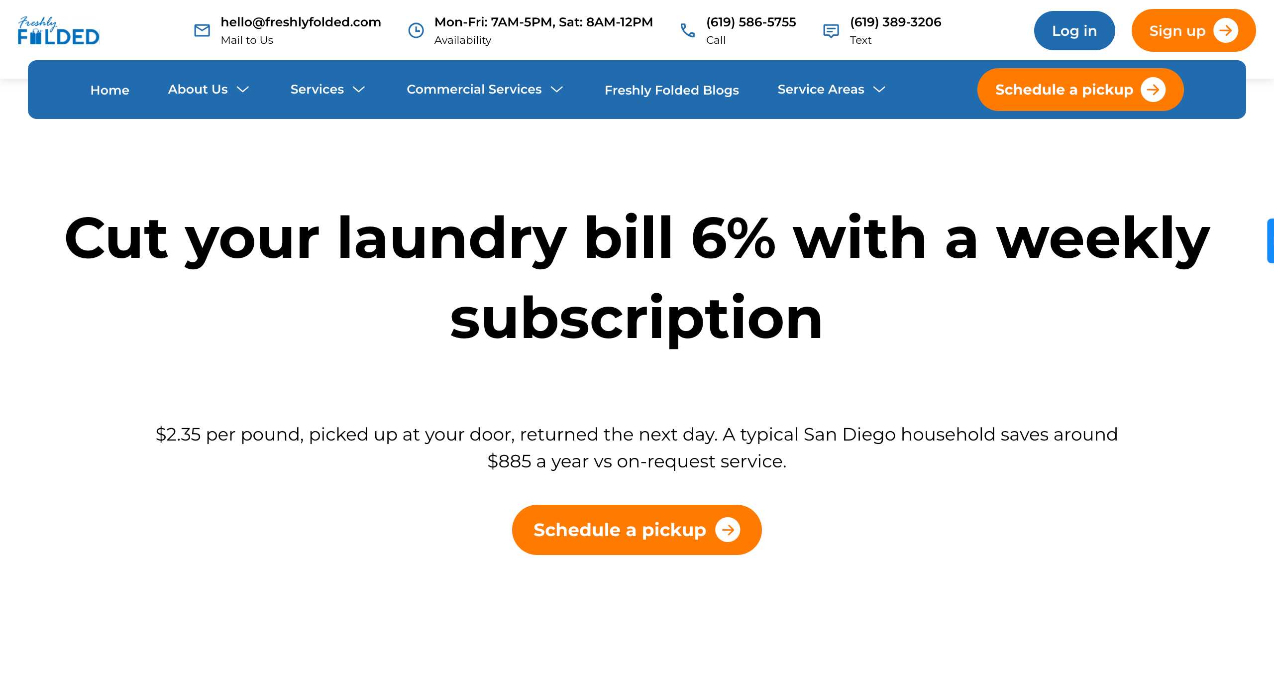 Laundry Subscription Service San Diego | $2.35/lb Weekly