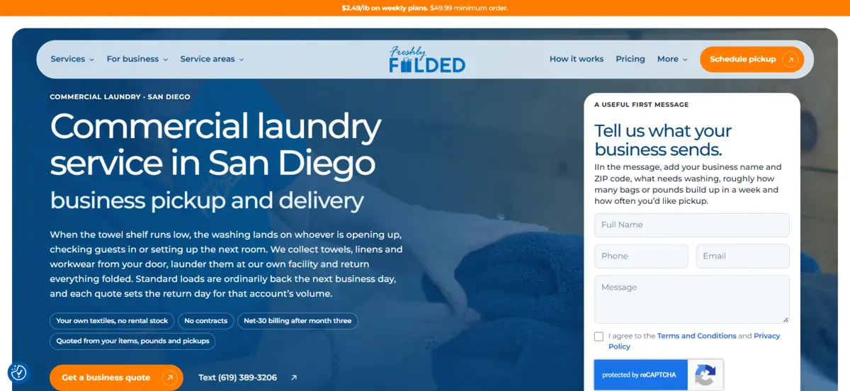 Commercial Laundry Service in San Diego