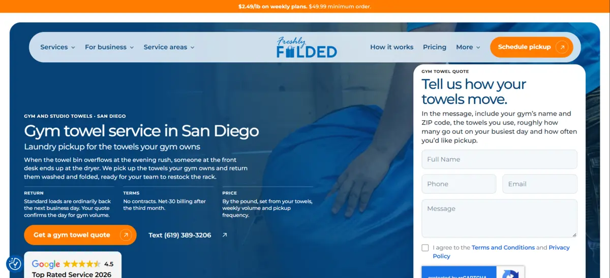 Gym Towel Service San Diego