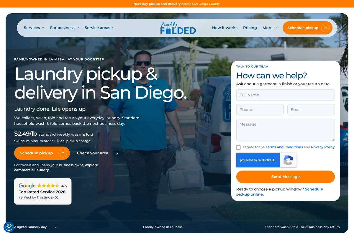 Freshly Folded, Laundry Pickup and Delivery San Diego